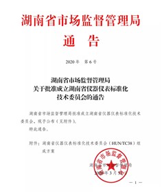 湖南省儀器儀表標(biāo)準(zhǔn)化技術(shù)委員會成立了！